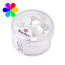 Perles verre Renaissance - blanc neige - 17mm