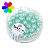 Perles verre Renaissance - turquoise 6mm