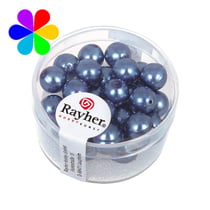 Perles verre Renaissance - bleu azur  8mm
