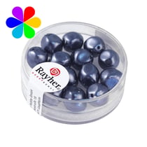 Perles verre Renaissance - anthracite 9mm