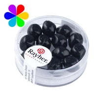 Perles verre Renaissance - noir 9mm