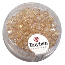 Perles facette verre - cuivre - 4mm