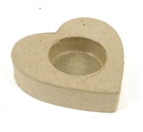 Photophore cœur - papier mâché - 8 cm