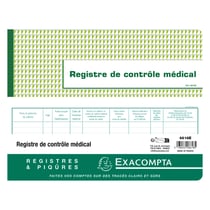 Registre de contrôle médical Exacompta - 24 x 32 cm - 60 pages