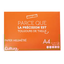 Papier millimétré - 12 feuilles A4 21 x 29,7 cm - 90 g/m² - Cultura