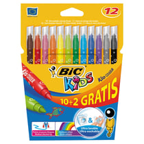 Pochette de 12 feutres Bic Kid couleur - pointe moyenne