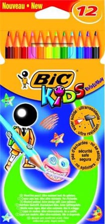 Pochette carton 12 crayons couleur Kids Evolution