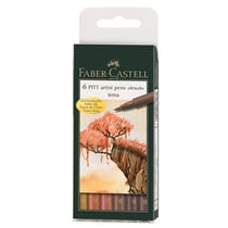 6 feutres - Pitt Artist Pen - Faber-Castell - couleurs Terre