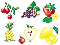 LOT 6 POCHOIRS LES FRUITS