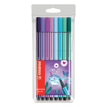 Pochette de 8 feutres de coloriage - Pen 68 - Pointe moyenne - Living Colors Narval - STABILO