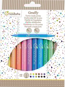 Pochette de 12 feutres double pointes