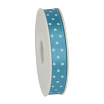 Ruban à pois Double Face 1.5 - Turquoise/Blanc