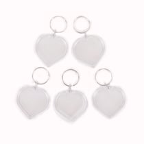 Set de 5 porte-clefs photo coeur - Créalia