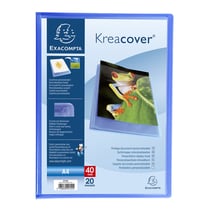 Porte-vues A4 personnalisable - Kreacover - 40 vues - Polypro - Exacompta - Bleu