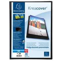 Porte-vues A4 personnalisable - Kreacover - 60 vues - Polypro - Exacompta - Noir