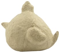 Poule ronde en papier mâché - 7,5x8,5x7,5cm