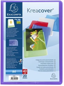 Porte-vues A4 personnalisable - Kreacover - 40 vues - Polypro - Exacompta - Violet