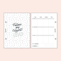 Recharge hebdomadaire verticale pour classeur - 52 semaines