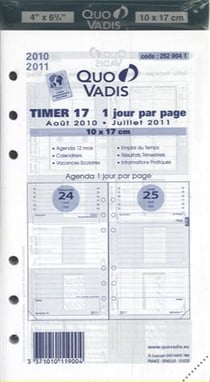 Recharge organiseur 17 1jour/page 12 mois