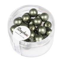 Perles Renaissance dépolie olive antique 8 mm x perles