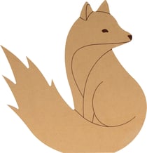 Silhouette impirmée en medium MDF 25cm Renard Isatis Artémio