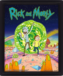 Rick And Morty Cadre 3D Lenticulaire Portail