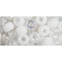 Perles de rocaille mix - grand trou - blanc