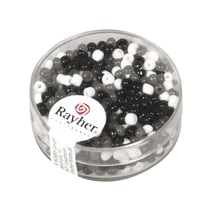 Perles de rocaille mix - 2.6 mm - noir et blanc