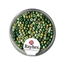 Perles de rocaille nacrées - 2,6 mm - teintes vertes