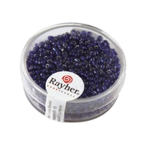 Perles de rocaille - garniture argent - 2 mm - bleu
