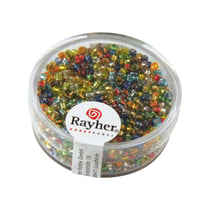Perles de rocaille - garniture argent - 2 mm - multicolore