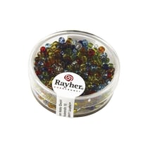 Perles de rocaille transparentes lustrées - 2.6 mm - multicolore