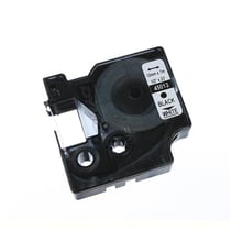 Ruban Label Cassette - pvc - noir et blanc - 12 mm x 7 m