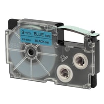 Ruban adhésif XR-9BU1-W-DJ - noir sur bleu - 9 mm - Casio