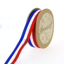 Ruban Gros Grain 5mx15mm - Drapeau tricolore - Distrifil