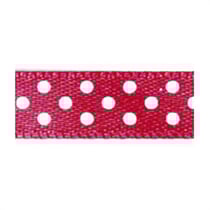 Ruban de satin - pointillé rose - 10m