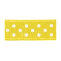 Ruban de satin - pointillé jaune - 10m