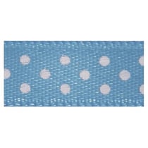 Ruban de satin - pointillé turquoise - 10m