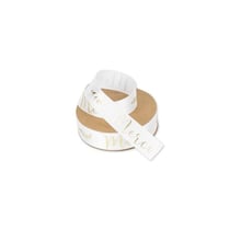 Ruban Merci - satin blanc et or