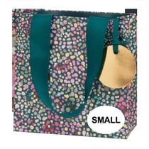 Sac cadeau bleu à pois - Petit modèle