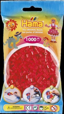 Sachet de perles Hama - 5 mm - rouge - 1000 perles