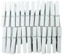 24 mini pinces à linge blanches