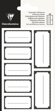 28 étiquettes adhésives - Rectangle noir