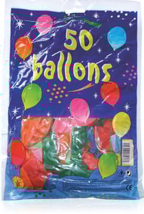 Sachet de 50 ballons - multicolores