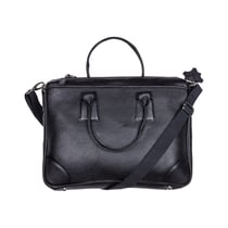 Sacoche "cabas" cuir vachette - 38x30 cm - noir