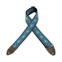 Sangle guitare tissu / cuir - motif vintage