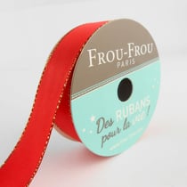 Bobinette Frou-Frou - 6 m x 16 mm - Satin bord brillant - Coquelicot