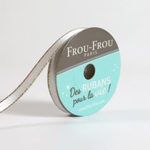 Bobinette Frou-Frou - 6 m x 6 mm - Satin bord brillant - Gris perle