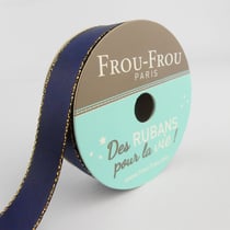 Bobinette Frou-Frou - 6 m x 16 mm - Satin bord brillant - Navy