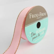 Bobinette Frou-Frou - 6 m x 16 mm - Satin bord brillant - Petale de rose